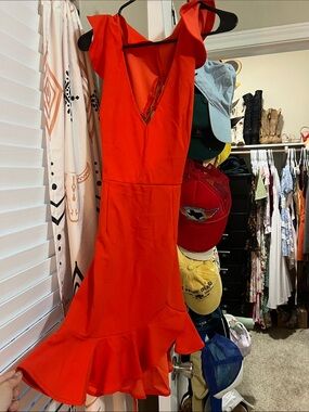 Red mini dress